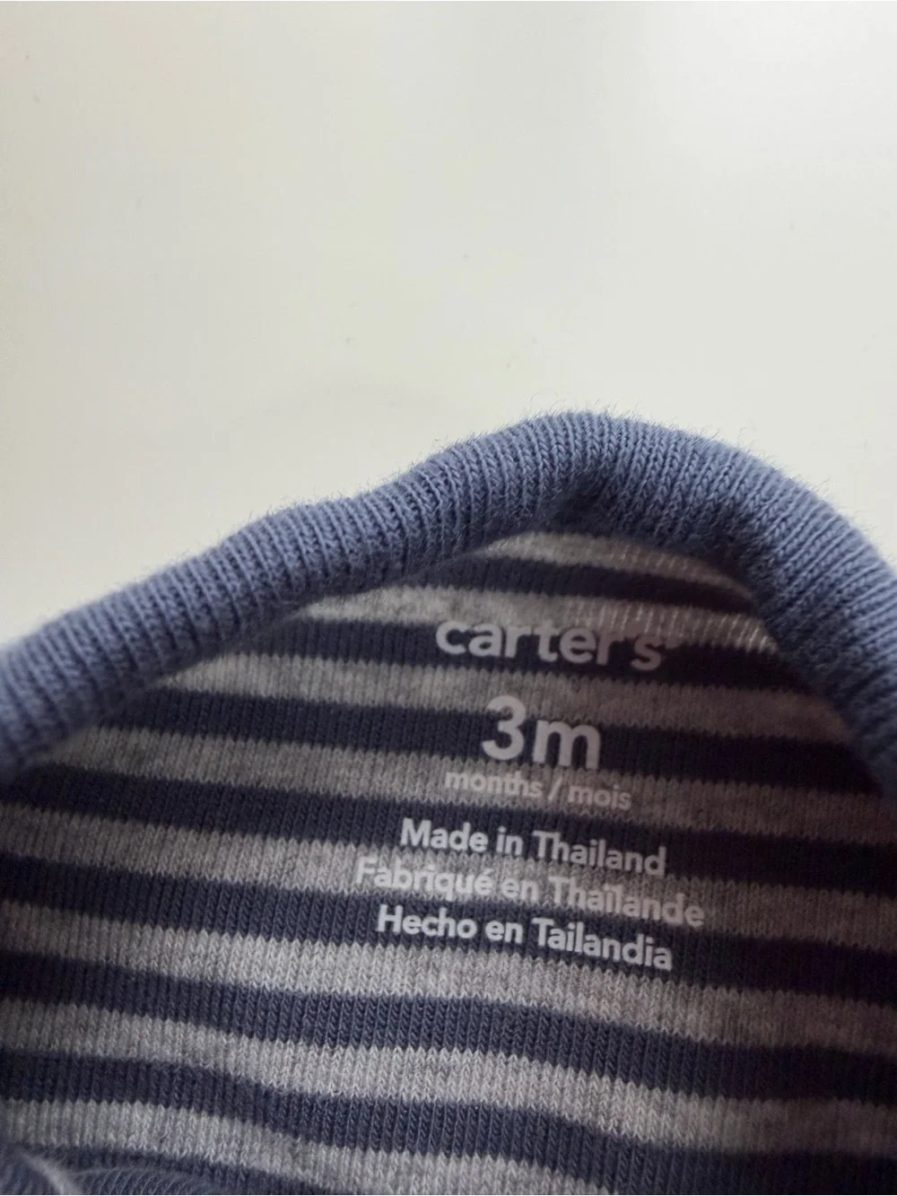 Carter's Navy & Gray Striped Footed One-Piece